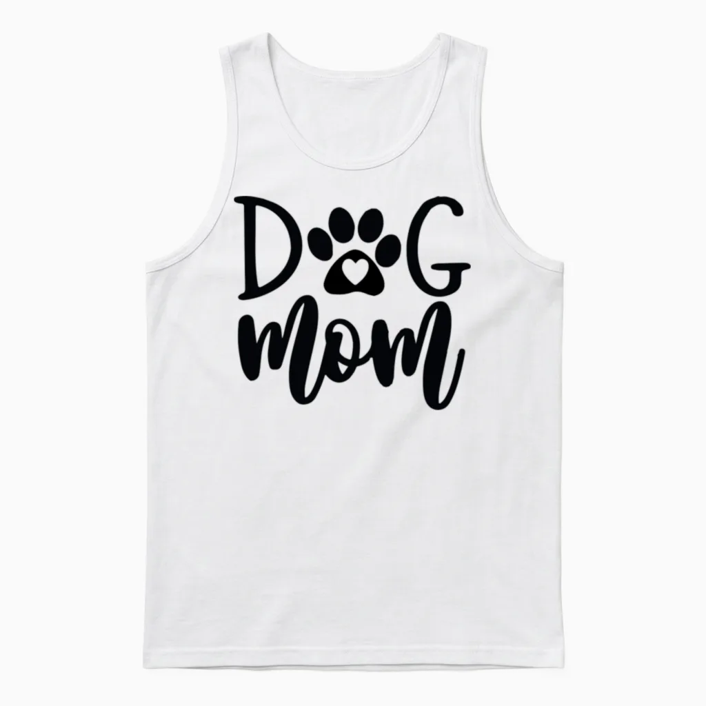 Dog Mom Unisex Tank Top in White
