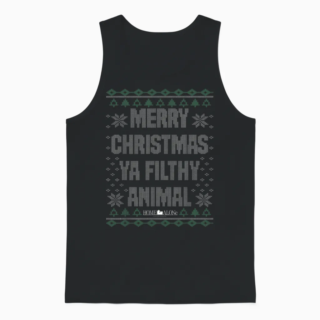 Home Alone Merry Christmas Ya Filthy Animal Ugly Unisex Tank Top in Black