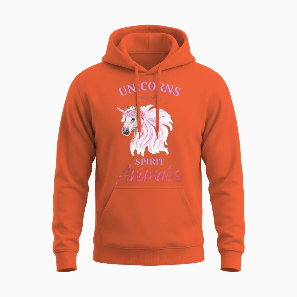 Unicorn Spirit Unisex Hoodie in Orange