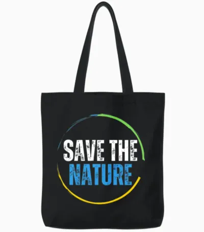 Save the Nature Tote Bags - Black