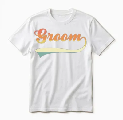 Groom Lettering Retro Unisex T-Shirt - White