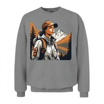 Hiking Girl Unisex Sweatshirt - Sport Grey