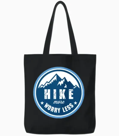 Hike More Worry Less Tote Bags - Black