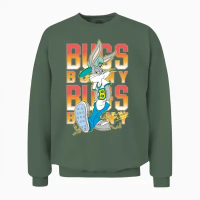 Looney Tunes Bugs Bunny Hiphop Unisex Sweatshirt - Military Green