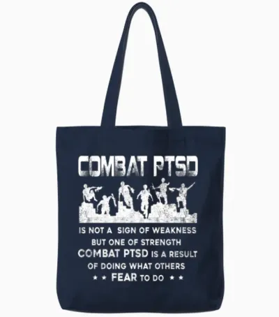 Combat Ptsd Is Not a Sign of Weakness Tote Bags - Navy