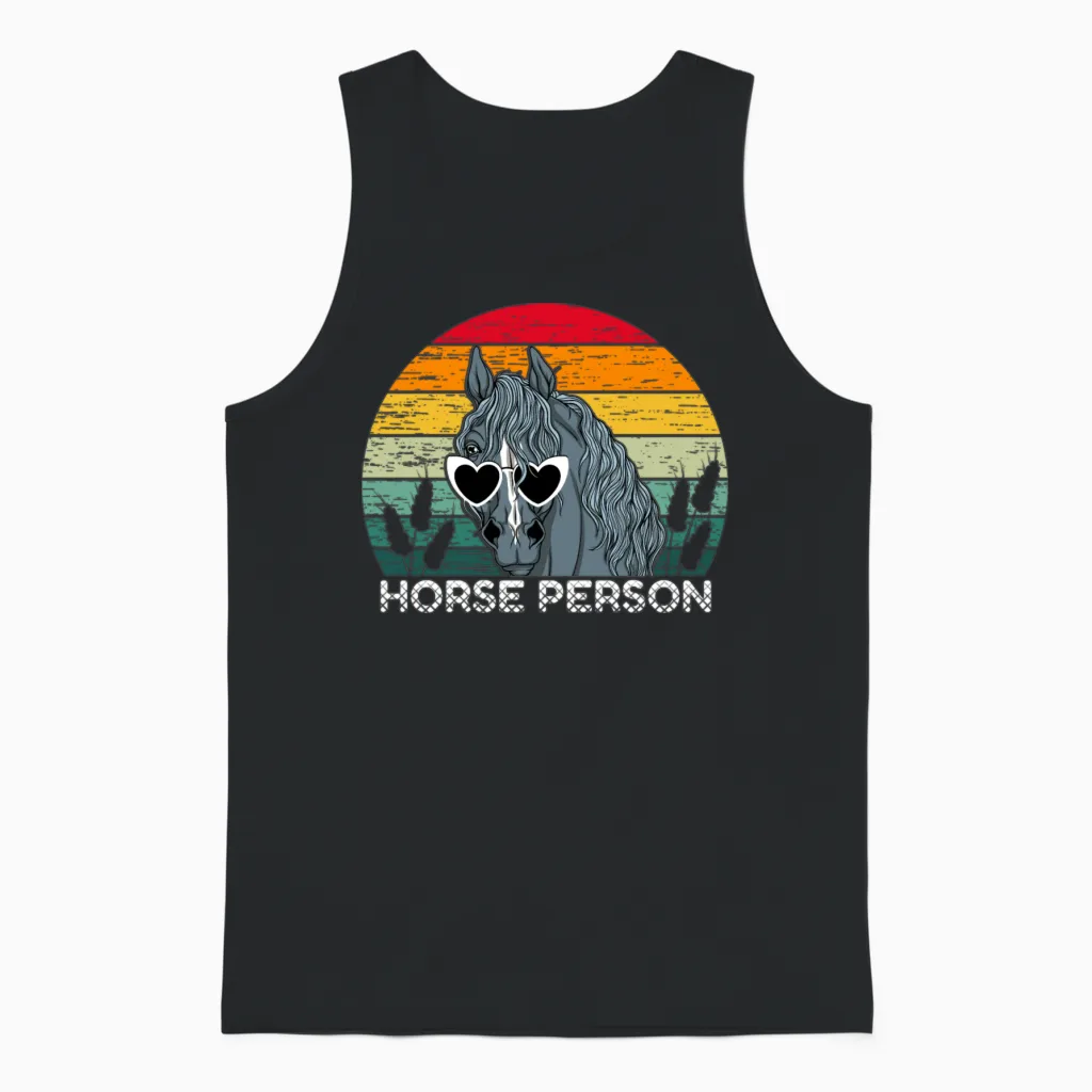 Horse Person Lovers Unisex Tank Top in Black