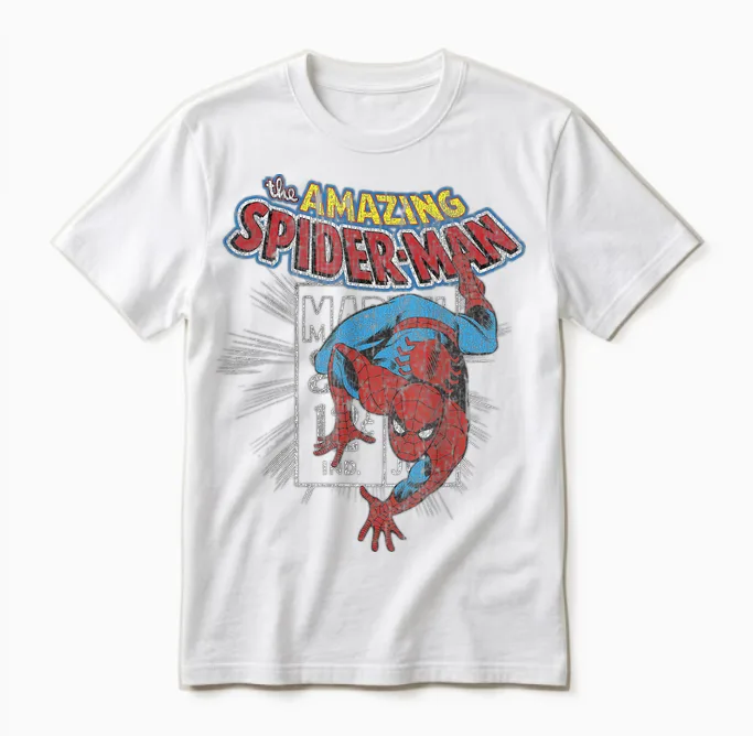 Marvel the Amazing Spider-Man Vintage Comic Unisex T-Shirt in White