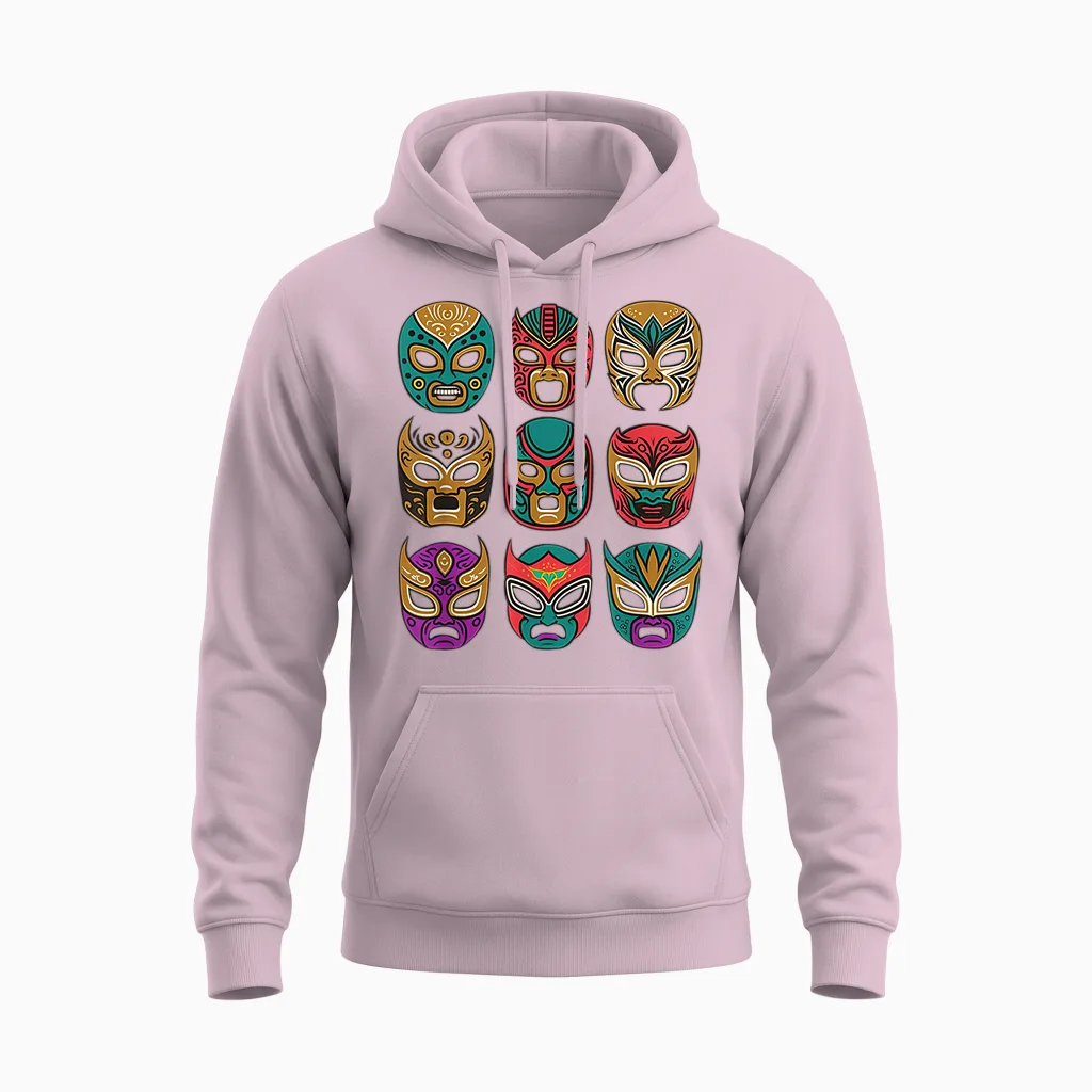 Vintage Wrestling - Retro Lucha Libre Unisex Hoodie in Light Pink