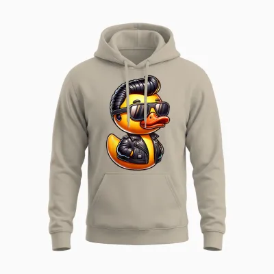50s Sock Hop Rubber Duck Greaser Boys Kids Rockabilly Duck T-Shirt, Black, S Unisex Hoodie - Sand