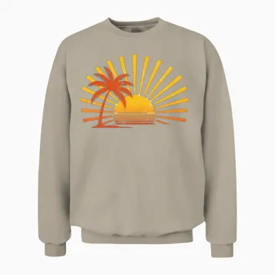 Retro Palm Sunset Unisex Sweatshirt - Sand