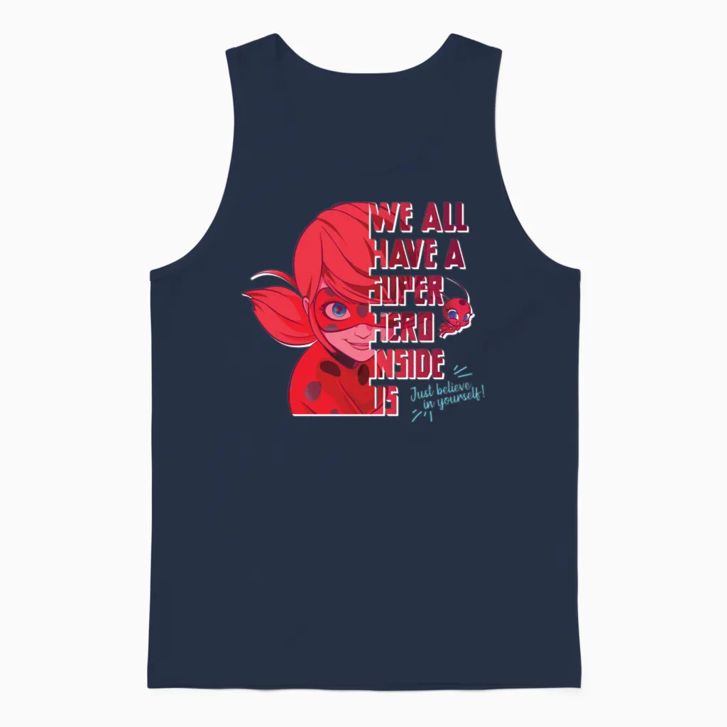 Miraculous We All Have a Superhero Inside Us Unisex Tank Top in Navy