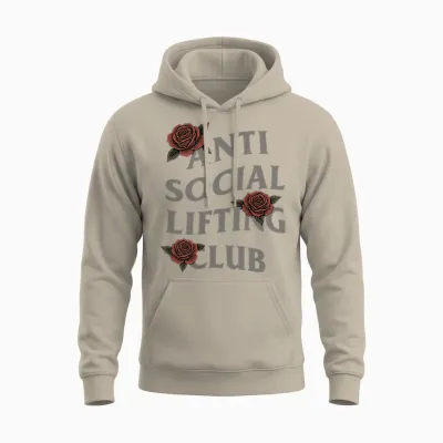 Anti-Social Lifting Club Roses Powerlifting Design Unisex Hoodie - Sand