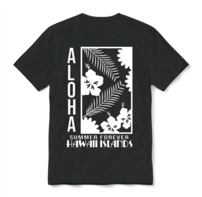 Fresh Hawaiian Style Tshirt Design Hawaii Island Unisex T-Shirt - Black