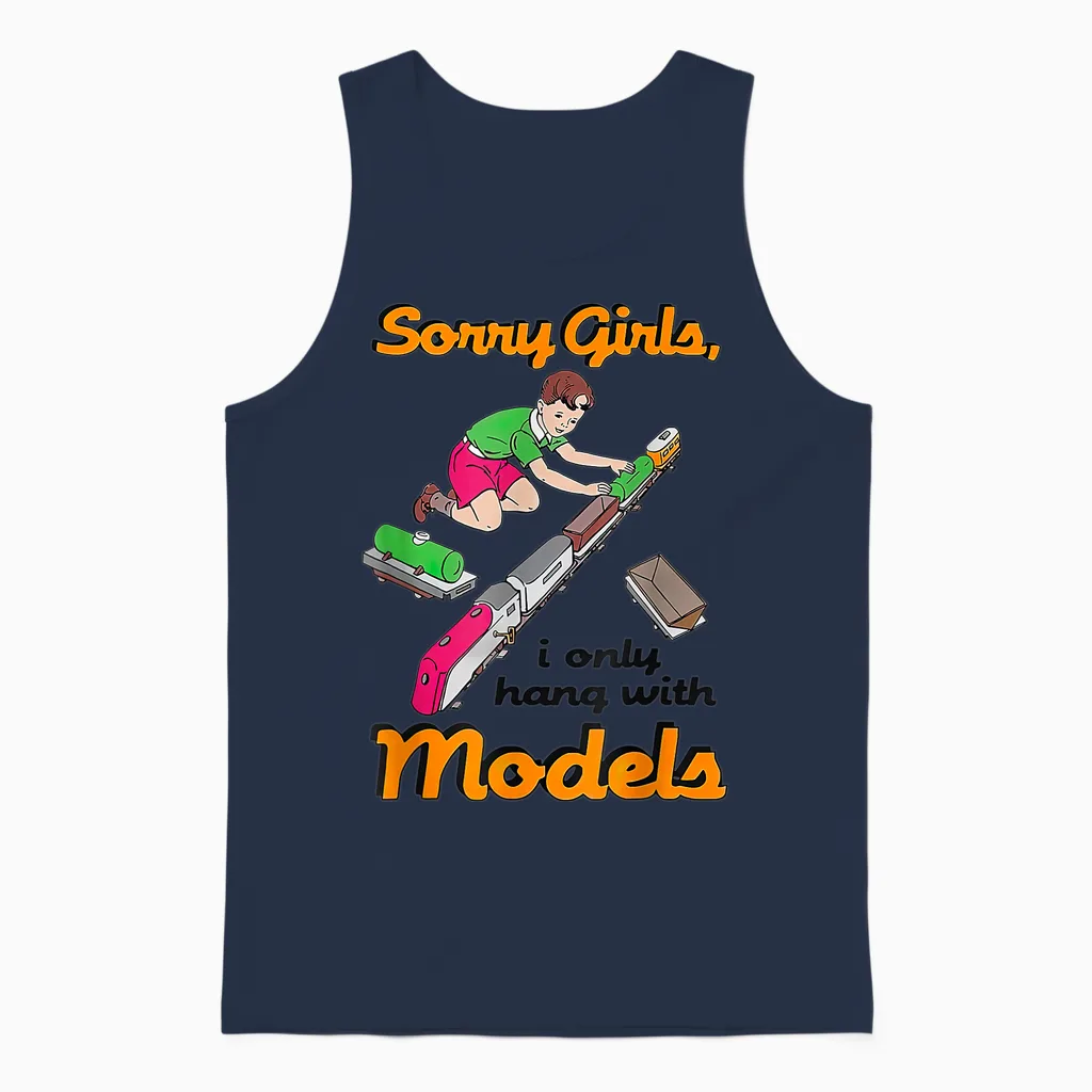 Sorry Mädels, Ich Treffe Mich Nur Mit Models, Lustig Fßr Männer Unisex Tank Top in Navy