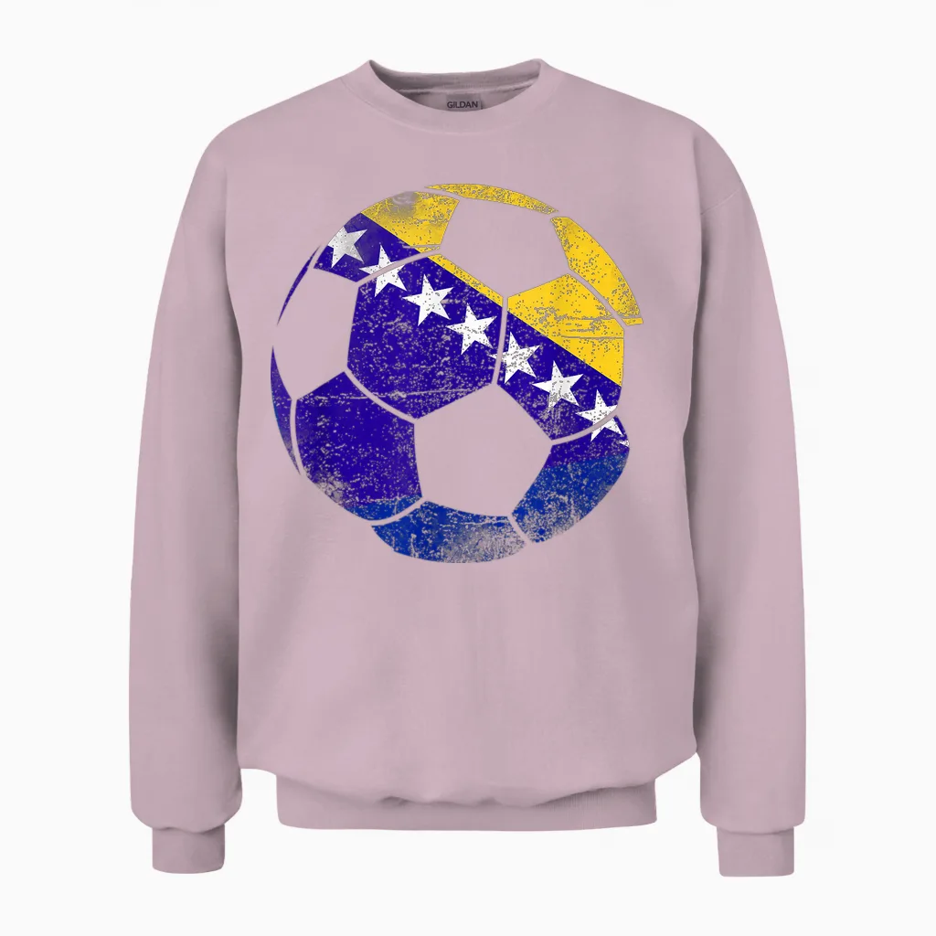 Bosnien-Fußball, Bosnien, Bosnien-Flagge. Unisex Sweatshirt in Light Pink
