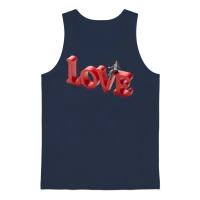 3d Love Typography with Creative Design Unisex Tank Top - Navy – 1