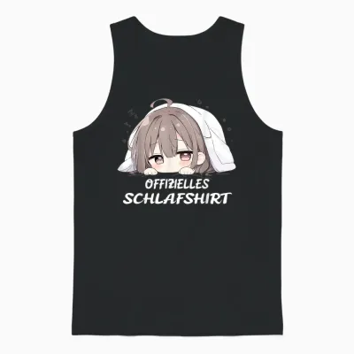 Offizielles Anime Schlafshirt, Kawaii Manga Pyjama Nachthemd Unisex Tank Top - Black