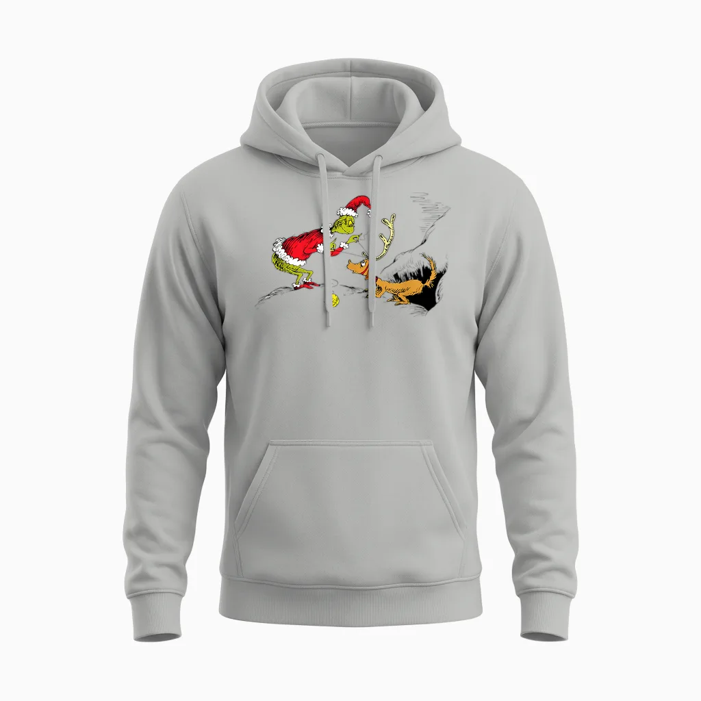 Dr. Seuss Reindeer Christmas Unisex Hoodie in Ash