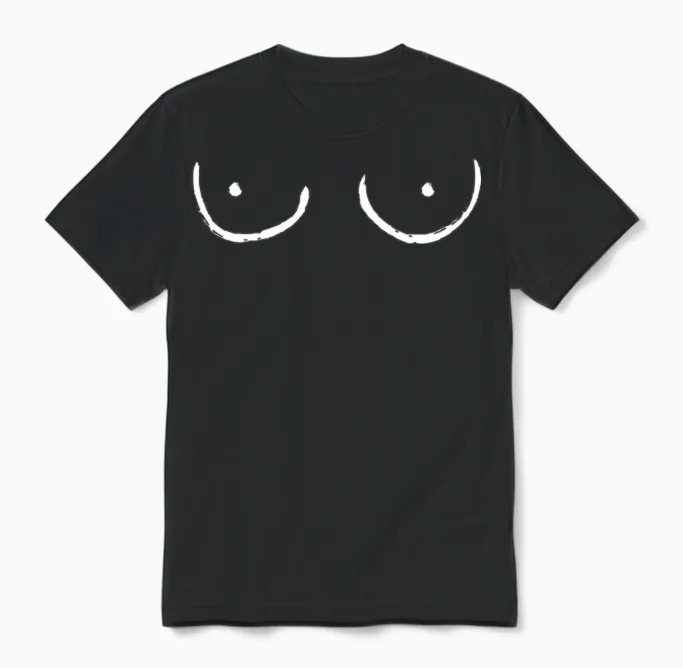 Boobs Drawing Unisex T-Shirt in Black