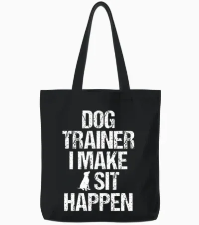 Dog Trainer Dog Commands Obedience Training Tote Bags - Black