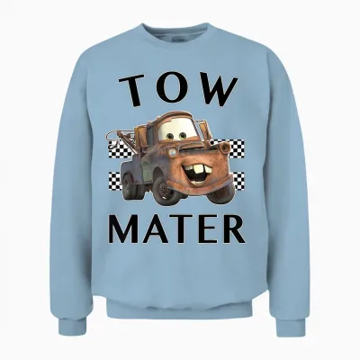 Disney Pixar Cars Tow Mater Finish Graphic Unisex Sweatshirt - Light Blue