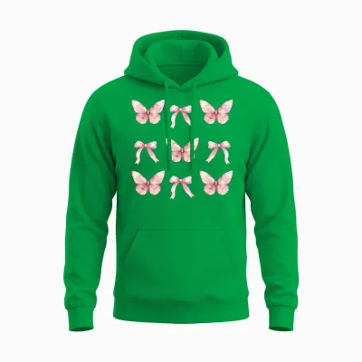 Coquette Aesthetic Butterfly Unisex Hoodie - Irish Green