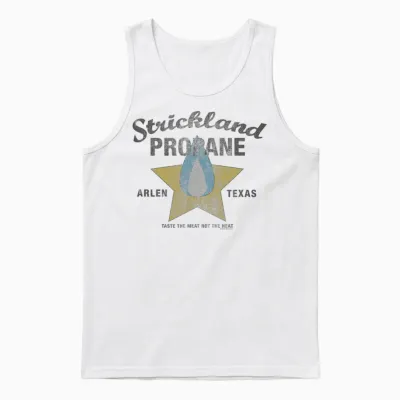 King of the Hill Strickland Propane Arlen, Tx Logo Cartoon Unisex Tank Top - White