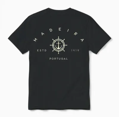 Madeira Portugal - Madeira Portugal Anchor Unisex T-Shirt - Black