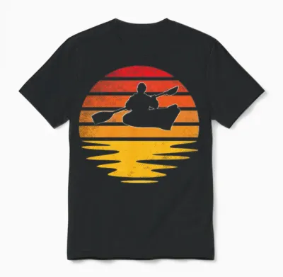 Kayak Retro Unisex T-Shirt - Black
