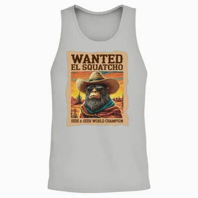Wanted El Squatcho Hide & Seek Champ Unisex Tank Top - Ash
