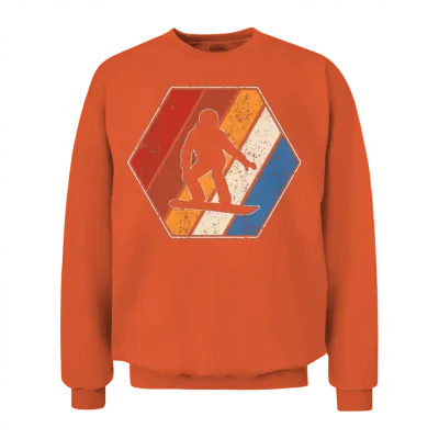 Snowboarding Retro Unisex Sweatshirt - Orange