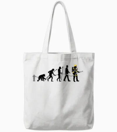 Feuerwehr Feuerwehrmann Evolution Cool Vintage Retro Tote Bags - White