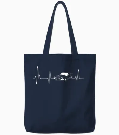 Mustang Classic Car Tote Bags - Navy