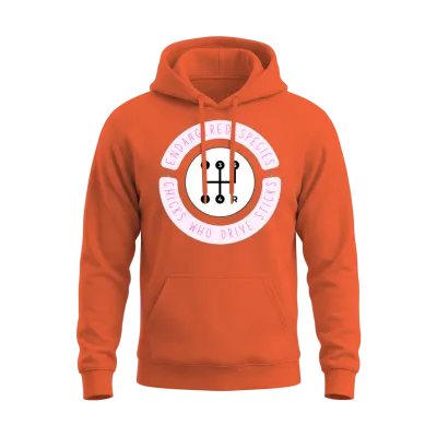 Chicks Who Drive Sticks Design Women's T-Shirts Unisex Hoodie - Orange