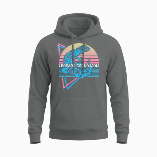 Leopard Gecko Mom Retro Unisex Hoodie - Graphite Heather