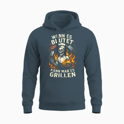 Wenn Es Blutet Kann Man Es Grillen - Bratwurst Unisex Hoodie - Dark Heather