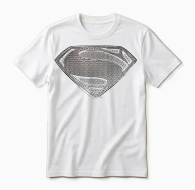 Superman Man of Steel Desaturated T-Shirt, Black Unisex T-Shirt - White