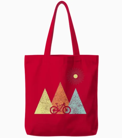 Mountain Bike Mtb Mountain Biker Gift Tote Bags in Red