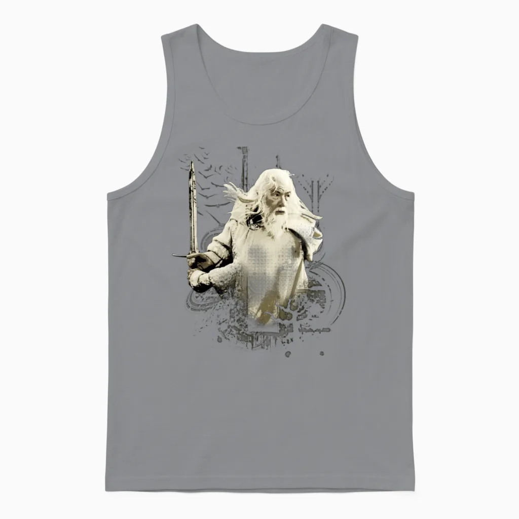 The Lord of the Rings Gandalf and Sword Glamdring Unisex Tank Top in Sport Grey