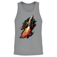 Retro Space Rocket Unisex Tank Top - Sport Grey – 2