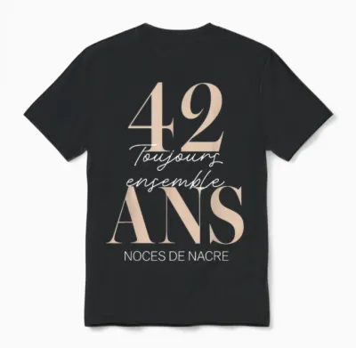 Idée Cadeau 42 Ans De Mariage – Noces De Nacre Unisex T-Shirt - Black