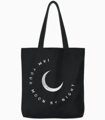 Moon | Couple Matching Tote Bags - Black