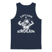 Lift Like a Krogan Unisex Tank Top - Navy – 1