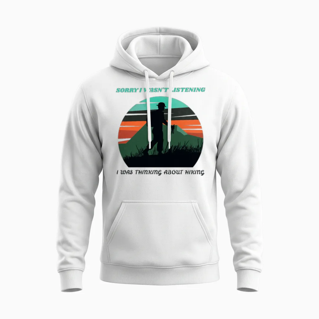Thinking About Hiking - Hiking Unisex Hoodie in White