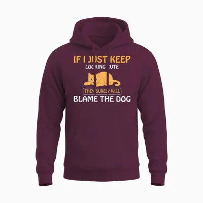 Funny Cat Unisex Hoodie - Maroon