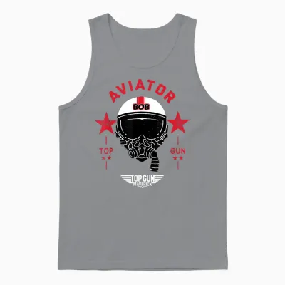 Top Gun Maverick Bob Aviator Helmet T-Shirt, Blue, S Unisex Tank Top - Sport Grey