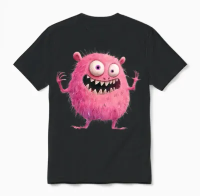 Funny Monster Unisex T-Shirt - Black