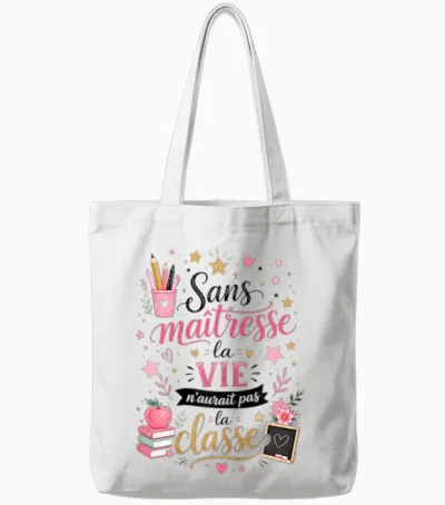 Gift Teacher School End of Year Original Humour La Classe Tote Bags - White