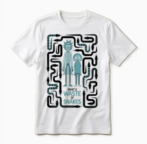 Rick and Morty What a Waste of Snakes Unisex T-Shirt in White