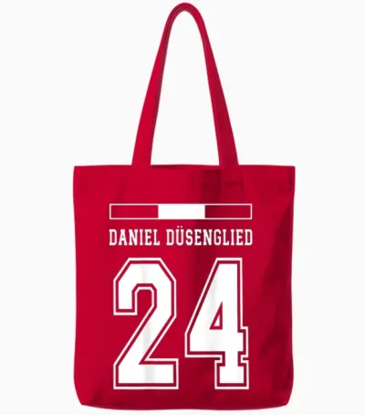 österreich Trikot Lustige Namen Daniel Düsenglied Tote Bags - Red